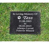 ukgifts Personalised Engraved Natural Granite Pet Dog or Cat Memorial Plaque Grave Marker 20 x 15cm