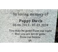 ukgifts Personalised Natural Silver Grey Granite Memorial Plaque/Headstone, Sandblasted Deep Engraving, Keepsake, Remembrance, Sympathy Gift, Stone Marker Text Colour Black (30 x 30 cm, No Motif)