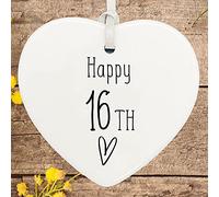 ukgiftstoreonline 16th Birthday ornament, 16th keepsake, 16th ceramic heart gift