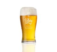 ukgiftstoreonline 21st Birthday Personalised Beer Glasses Gift for Him