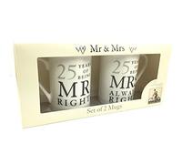 ukgiftstoreonline 25th Silver Wedding Pair Of Mugs