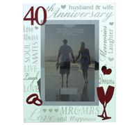 ukgiftstoreonline 40th Ruby Wedding Anniversary Photo Frame New Boxed