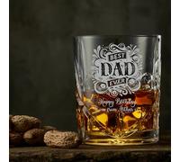 ukgiftstoreonline Customised Bespoke Personalised Crystal Cut Whisky Glass Gift for Dad