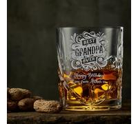 ukgiftstoreonline Customised Bespoke Personalised Crystal Cut Whisky Glass Gift for Grandpa