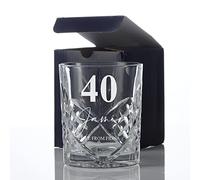 ukgiftstoreonline Engraved Personalised 40th Birthday Crystal Cut Whiskey Glass