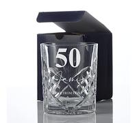ukgiftstoreonline Engraved Personalised 50th Birthday Crystal Cut Whiskey Glass