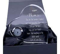 ukgiftstoreonline Engraved Personalised Mum Crystal Glass Clock With Sentiment