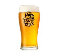 ukgiftstoreonline Its Time to Drink Beer and Relax Pint Glass is a Novelty Beer Glass specifically Designed for him Gift Boxed