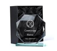 ukgiftstoreonline Large Jade Glass Personalised 15cm Field Hockey Trophy Award Engraved