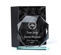 ukgiftstoreonline Large Jade Glass Personalised 15cm Go Karting Trophy Award Engraved