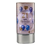 ukgiftstoreonline Personalised 21st Birthday LED Lamp Decoration with Blue Balloons Gift