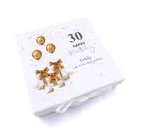 ukgiftstoreonline Personalised 30th Birthday Keepsake Memory Box Gold Presents (Large)