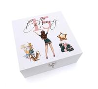 ukgiftstoreonline Personalised Any Age Birthday Gift Keepsake Memory Box 18th, 21st, 30th (Large Wood)