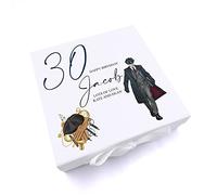 ukgiftstoreonline Personalised Any Age Birthday Gift Keepsake Memory Box For Him Gentleman Range 18th, 21st, 30th, 40th, 50th, 60th (Large)