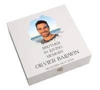 ukgiftstoreonline Personalised Brother In Loving Memory White Keepsake Box With Photo For Condolence & Memory Treasure Sympathy Gift
