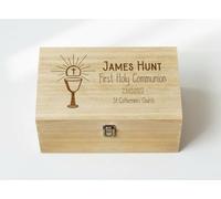 ukgiftstoreonline Personalised Communion Memory Keepsake Box With Holy Host