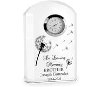 ukgiftstoreonline Personalised Condolence Gift Crystal Glass Clock Brother In Loving Memory
