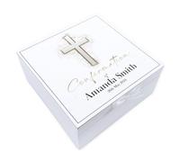 ukgiftstoreonline Personalised Confirmation Keepsake Box Gift With Vintage Finish