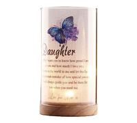 ukgiftstoreonline Personalised Daughter Gift Beautiful Night Lamp with Wood Base and Sentiment
