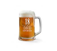 ukgiftstoreonline Personalised Engraved Birthday Large Beer Tankard Glass Gift 18th, 21st, 30th, 40th, 50th, 60th, 70th, 80th