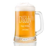ukgiftstoreonline Personalised Engraved Daddy Beer Glass Tankard One Pint Gift