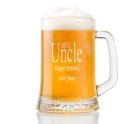 ukgiftstoreonline Personalised Engraved Uncle Beer Glass Tankard One Pint Gift