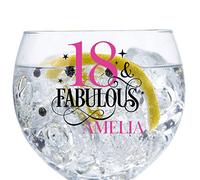 ukgiftstoreonline Personalised Fabulous Any Age and Name Cocktail Gin Glass Gift for Her 18th, 21st, 30th, 40th, 50th, 60th