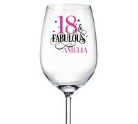 ukgiftstoreonline Personalised Fabulous Any Age and Name Wine Glass Gift for Her 18th, 21st, 30th, 40th, 50th, 60th All-2