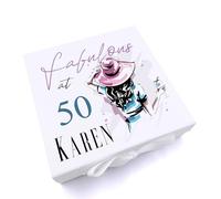 ukgiftstoreonline Personalised Fabulous at 18th, 21st, 30th, 40th, 50th, 60th Any Age Birthday Gift Keepsake Memory Box (Medium)