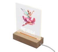 ukgiftstoreonline Personalised Fairy Gift Night Light, 22cm, Kids Room Night Light (Ballerina Fairy)