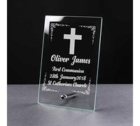 ukgiftstoreonline Personalised First Communion Gift Keepsake Glass Plaque Gift