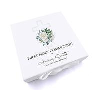 ukgiftstoreonline Personalised First Holy Communion Green Cross Keepsake Memory Box Gift (Large)