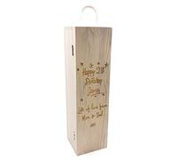 ukgiftstoreonline Personalised Gorgeous Any Age Birthday Wooden Wine Bottle Box, Gift