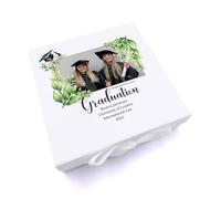 ukgiftstoreonline Personalised Graduation Memory Box with Photo, Wood or Ribbon Box, Multiple Sizes