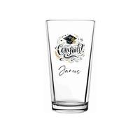 ukgiftstoreonline Personalised Graduation Pint Beer Glass, Congratulations Keepsake, 1 Pint/568ml Capacity, 130mm Height, 100mm Width (Congrats)