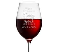 ukgiftstoreonline Personalised Retirement Wine Glass, 21.5 x 7 x 7 cm, Engraved Commemorative Gift
