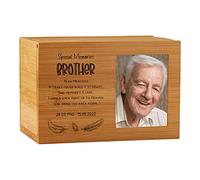 ukgiftstoreonline Personalised Small Wooden Brother Memorial Cremation Urn with Photo Space