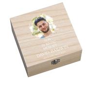 ukgiftstoreonline Personalised Son In Loving Memory Wooden Keepsake Box with Photo, Multiple Sizes, Memorial Gift