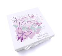 ukgiftstoreonline Personalised Special Mum Pink and Purple Butterfly Keepsake Memory Box Gift (Large)
