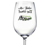 ukgiftstoreonline Personalised Teacher Wine Glass Gift Thank You for Helping Me Grow
