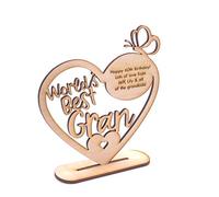 ukgiftstoreonline Personalised Wooden Freestanding Heart Gift For Gran With Message
