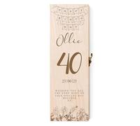 ukgiftstoreonline Personalised Wooden Wine Box, Milestone Birthday Gift, Custom Engraved Champagne Crate, 18th, 21st, 30th, 40th, 50th 60th, 70th