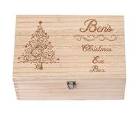 ukgiftstoreonline Swirly Tree Design Personalised Wooden Christmas Eve Box
