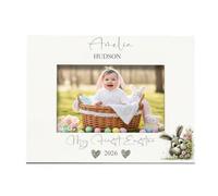ukgiftstoreonline White My First Easter Picture Photo Frame, 6x4 Landscape, Keepsake Memory Gift