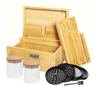 UkGlass Premium Wooden Stash Box with Lock - Large Storage Box Organizer for Herbs, Accessories & Valuables - Smell Proof, Durable Bamboo Wood, Discreet Design for Home or Travel