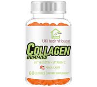 UKHealthHouse Collagen Gummies | High Strength Hydrolysed Collagen Peptides Supplement | Triple Strength Formulation Supplement Vitamin C | 60 Gummies