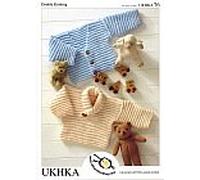 UKHKA 76 Double Knit Cardigans and Sweaters Size 12"-24" Chest Baby Knitting Pattern