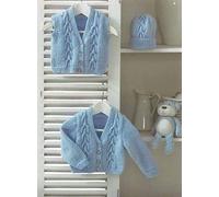 UKHKA Baby Cardigan, Waistcoat & Hat Knitting Pattern No 99 DK - each
