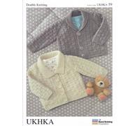 UKHKA Baby Double DK Knitting Pattern Kids Button Up Long Sleeve Cardigans with Collar 59 Multicolor, 16'' - 26'' chest