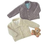 UKHKA Baby Double DK Knitting Pattern Kids Button Up Long Sleeve Cardigans with Collar 59 Multicolor, 16'' - 26'' chest